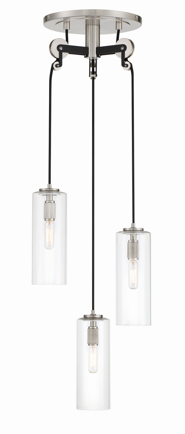 Minka-Lavery Pullman Junction 2897-691 Pendant Light - Coal With Brushed Nickel