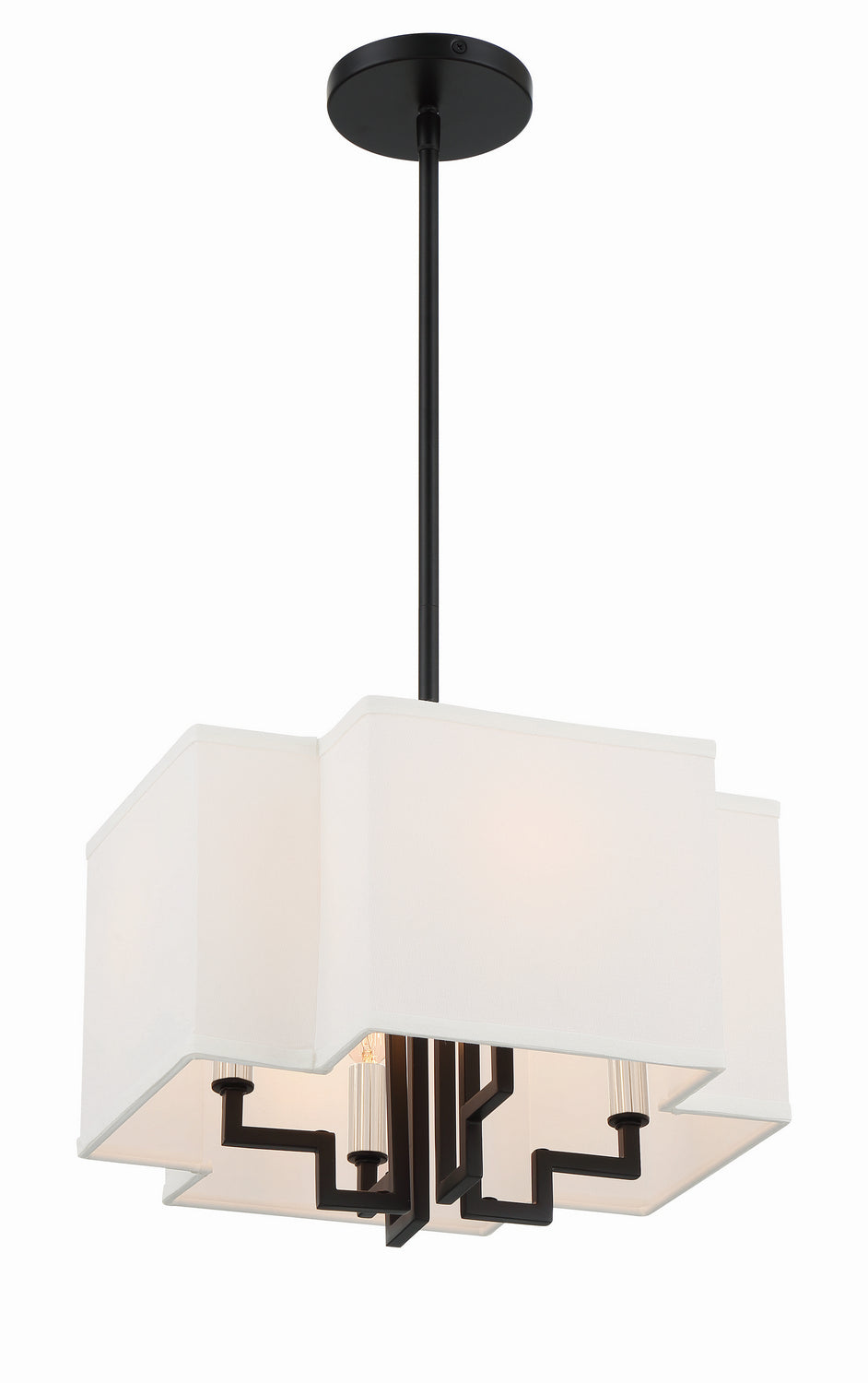 Minka-Lavery Upham Estates 2954-572 Ceiling Light - Coal W/Polished Nickel Highlig