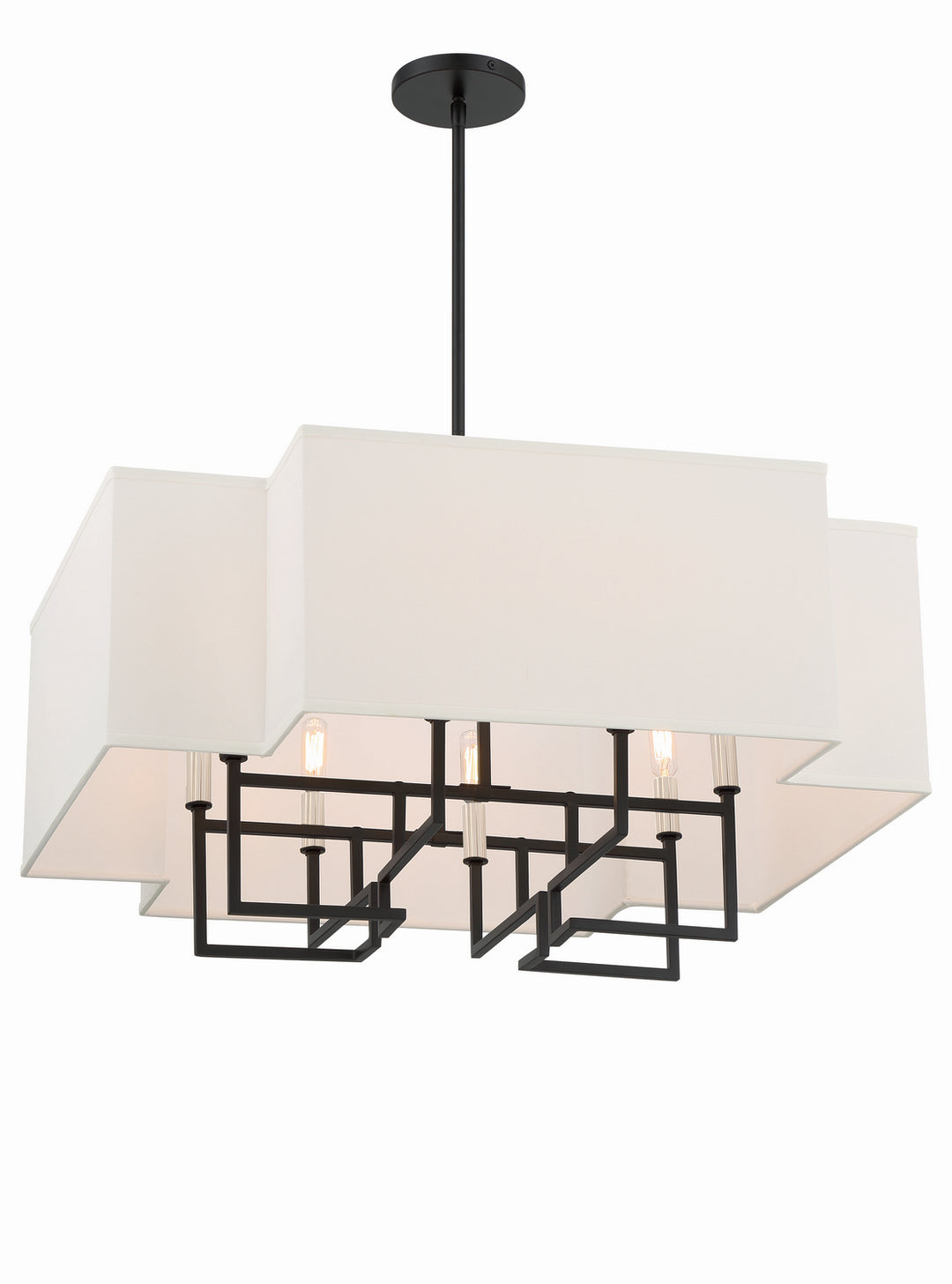 Minka-Lavery Upham Estates 2957-572 Chandelier Light - Coal W/Polished Nickel Highlig