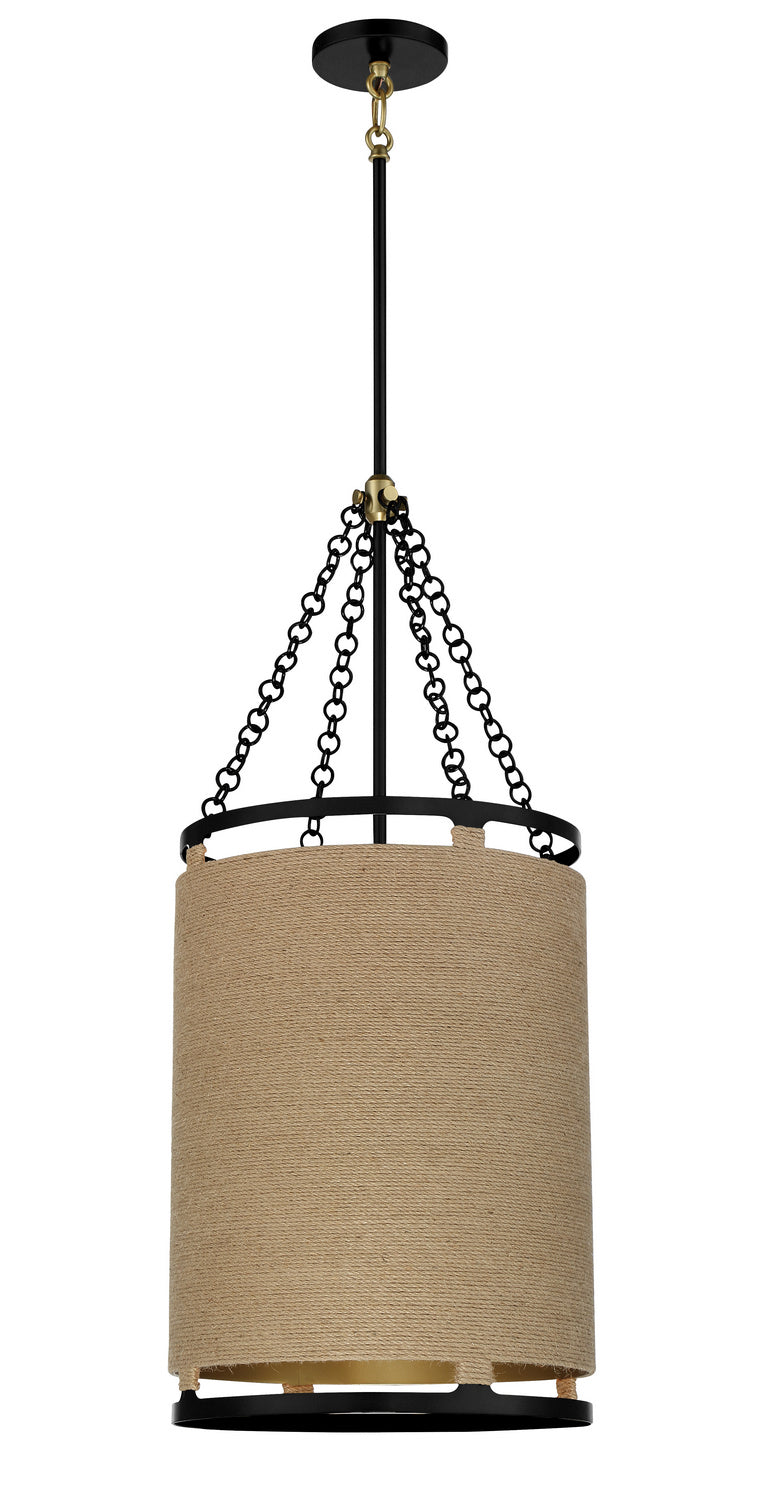 Minka-Lavery Windward Passage 3864-726 Pendant Light - Coal And Soft Brass