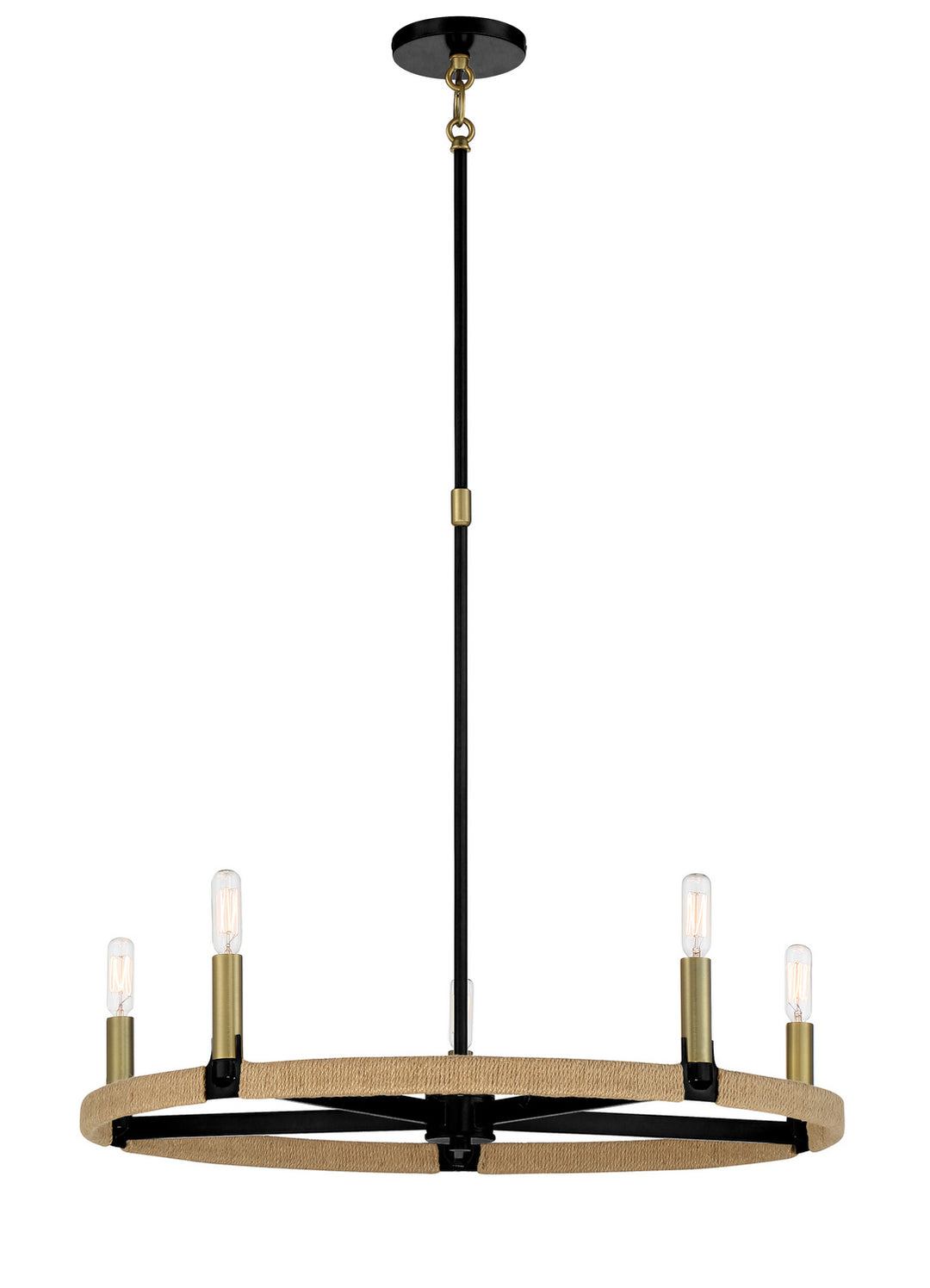 Minka-Lavery Windward Passage 3865-726 Chandelier Light - Coal And Soft Brass