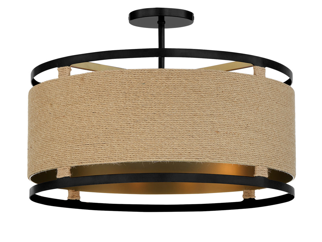 Minka-Lavery Windward Passage 3869-726 Ceiling Light - Coal And Soft Brass