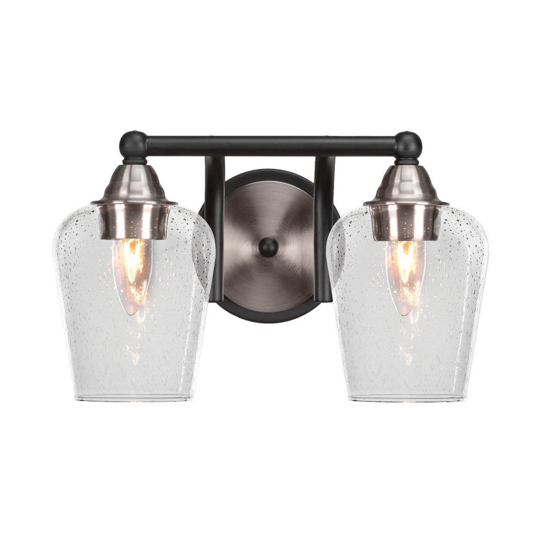 Toltec Paramount 3422-mbbn-210 Bath Vanity Light 14 in. wide - Matte Black & Brushed Nickel