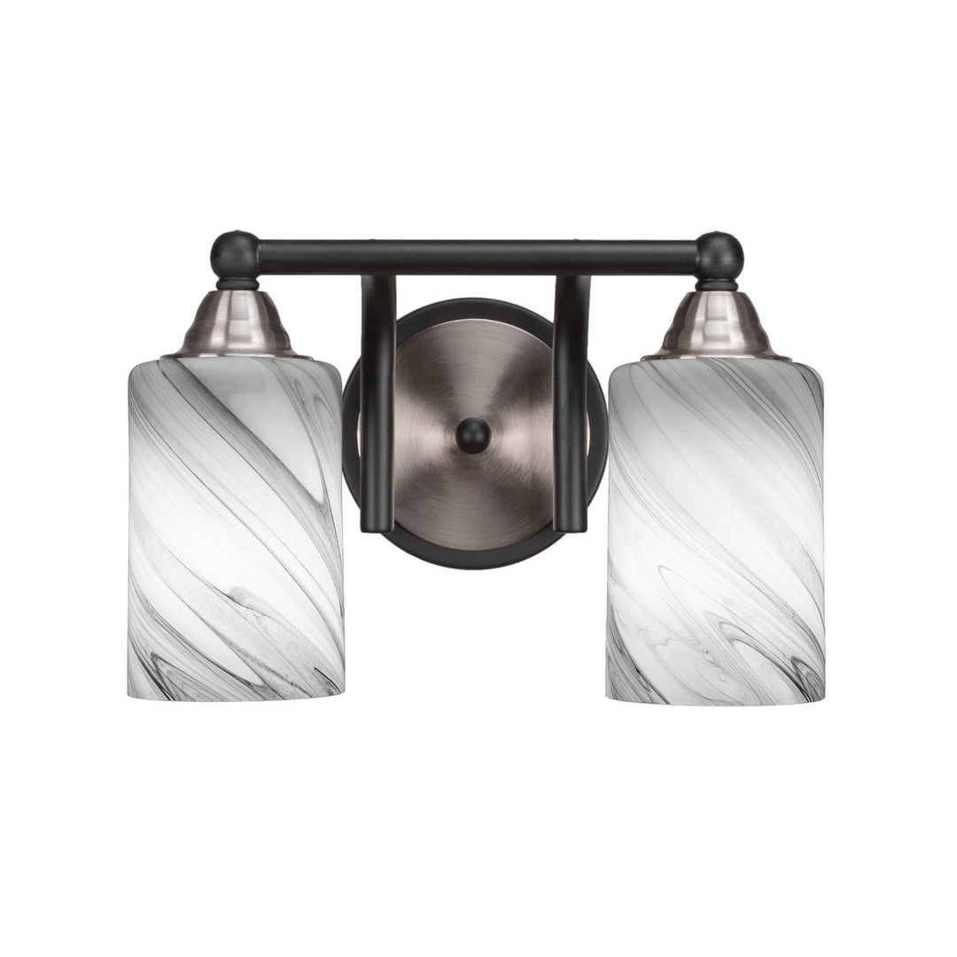 Toltec Paramount 3422-mbbn-3009 Bath Vanity Light 13 in. wide - Matte Black & Brushed Nickel