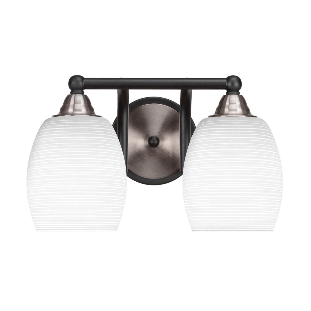 Toltec Paramount 3422-mbbn-4021 Bath Vanity Light 14 in. wide - Matte Black & Brushed Nickel