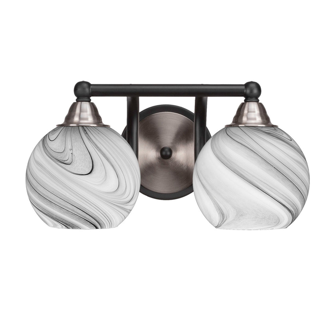 Toltec Paramount 3422-mbbn-4109 Bath Vanity Light 15 in. wide - Matte Black & Brushed Nickel