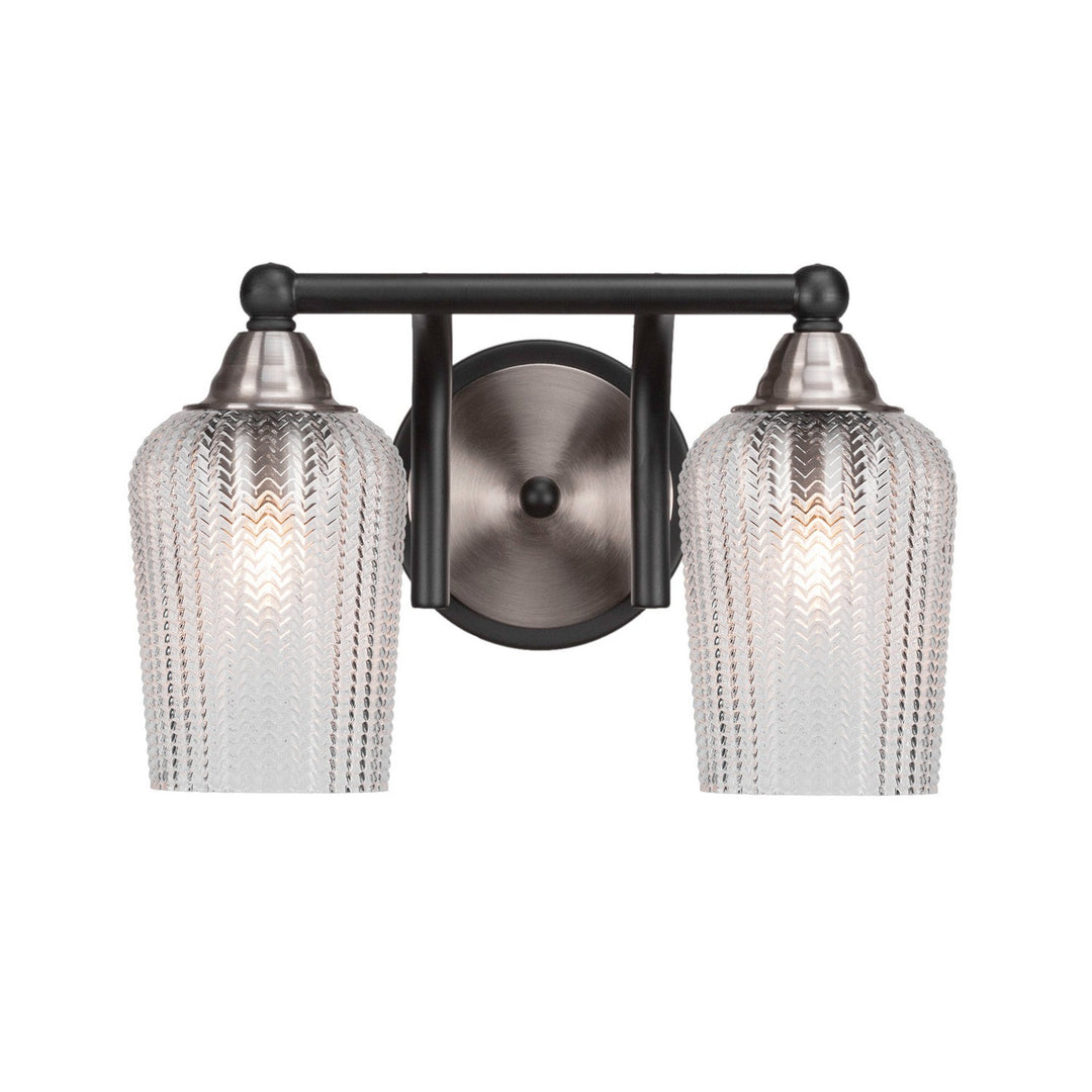 Toltec Paramount 3422-mbbn-4250 Bath Vanity Light 14 in. wide - Matte Black & Brushed Nickel