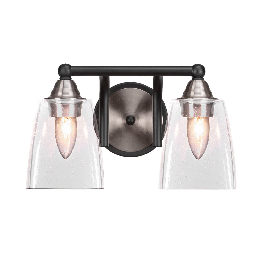 Toltec Paramount 3422-mbbn-461 Bath Vanity Light 13 in. wide - Matte Black & Brushed Nickel