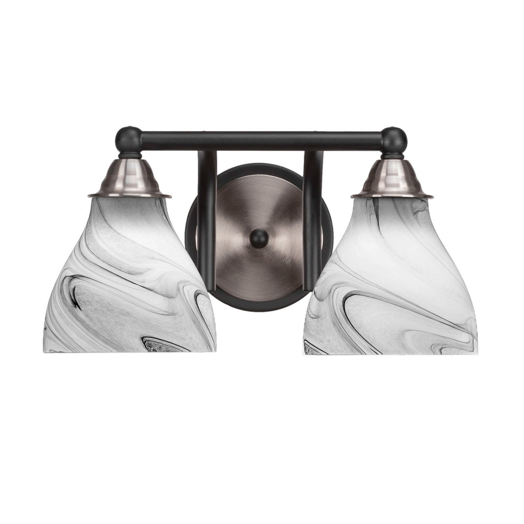 Toltec Paramount 3422-mbbn-4769 Bath Vanity Light 15 in. wide - Matte Black & Brushed Nickel