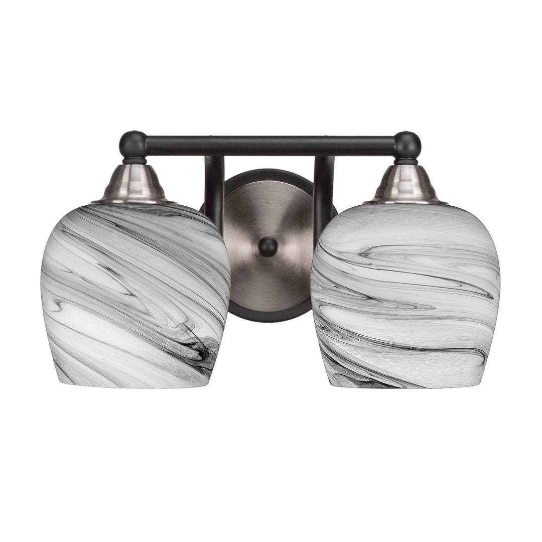 Toltec Paramount 3422-mbbn-4819 Bath Vanity Light 15 in. wide - Matte Black & Brushed Nickel