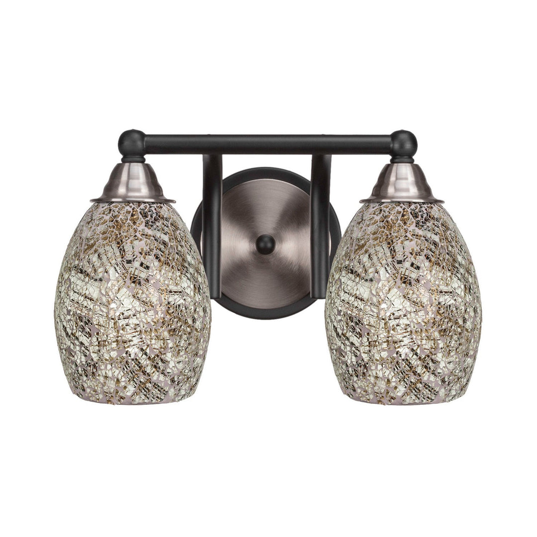 Toltec Paramount 3422-mbbn-5054 Bath Vanity Light 14 in. wide - Matte Black & Brushed Nickel