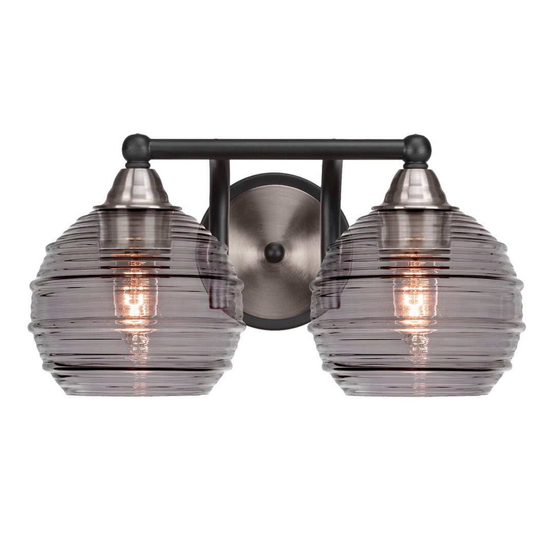 Toltec Paramount 3422-mbbn-5112 Bath Vanity Light 15 in. wide - Matte Black & Brushed Nickel