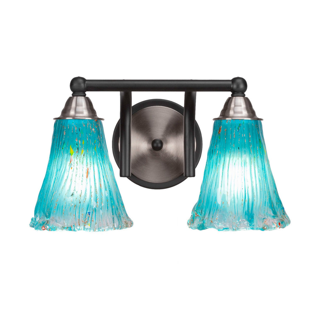 Toltec Paramount 3422-mbbn-725 Bath Vanity Light 15 in. wide - Matte Black & Brushed Nickel