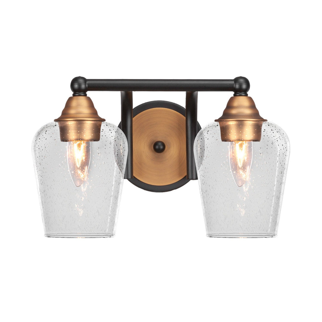 Toltec Paramount 3422-mbbr-210 Bath Vanity Light 14 in. wide - Matte Black & Brass