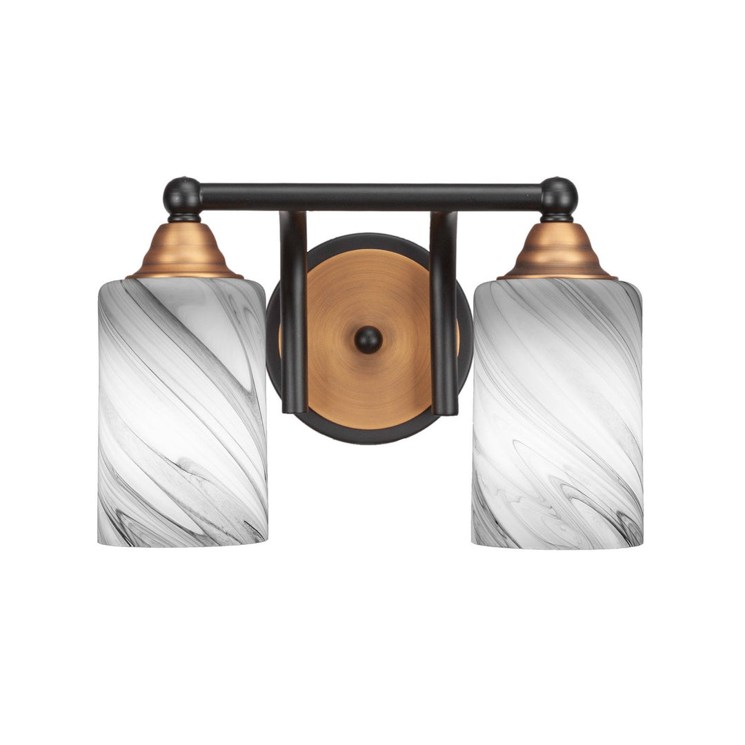 Toltec Paramount 3422-mbbr-3009 Bath Vanity Light 13 in. wide - Matte Black & Brass