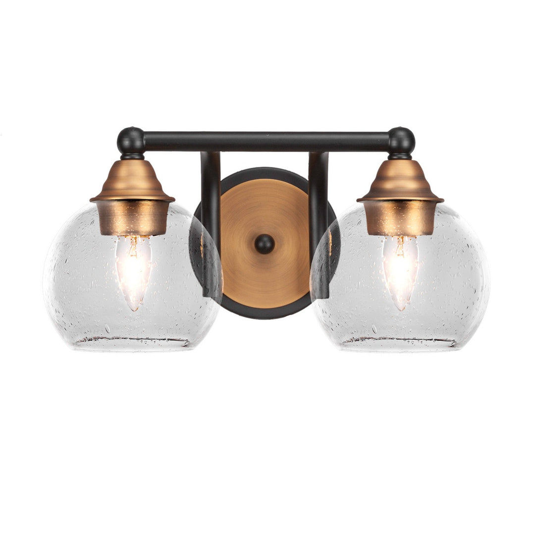 Toltec Paramount 3422-mbbr-4100 Bath Vanity Light 15 in. wide - Matte Black & Brass