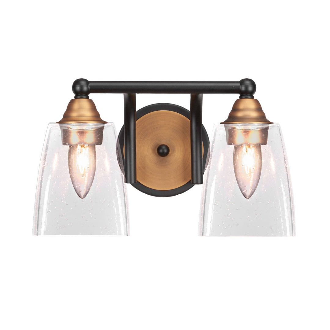 Toltec Paramount 3422-mbbr-461 Bath Vanity Light 13 in. wide - Matte Black & Brass