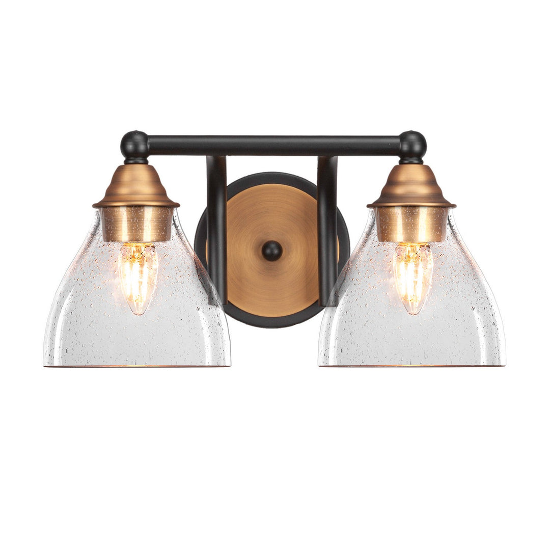 Toltec Paramount 3422-mbbr-4760 Bath Vanity Light 15 in. wide - Matte Black & Brass