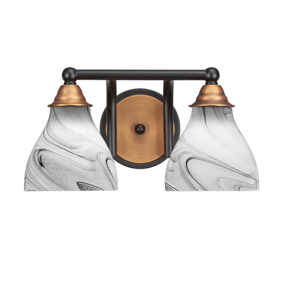 Toltec Paramount 3422-mbbr-4769 Bath Vanity Light 15 in. wide - Matte Black & Brass