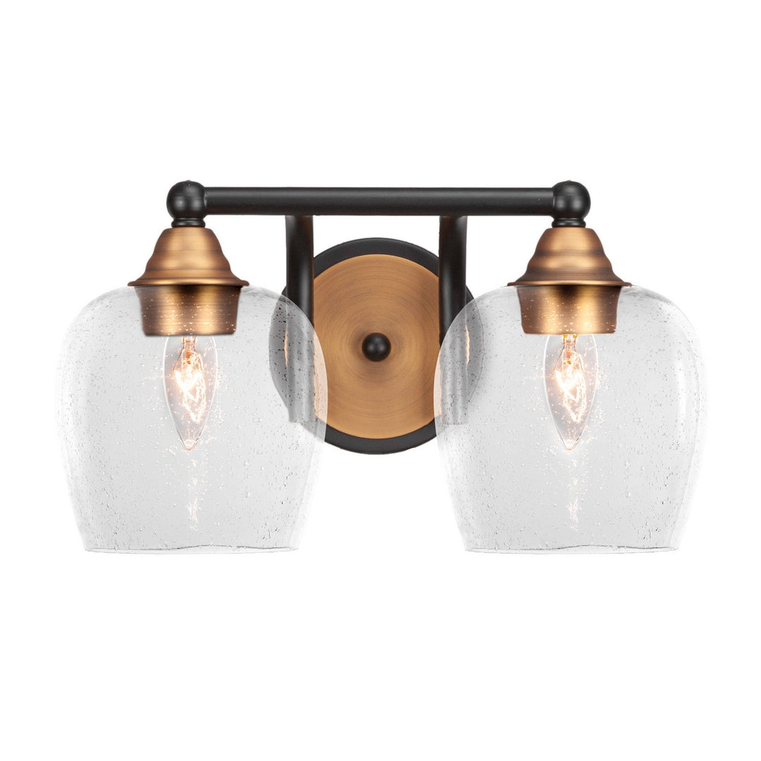 Toltec Paramount 3422-mbbr-4810 Bath Vanity Light 15 in. wide - Matte Black & Brass