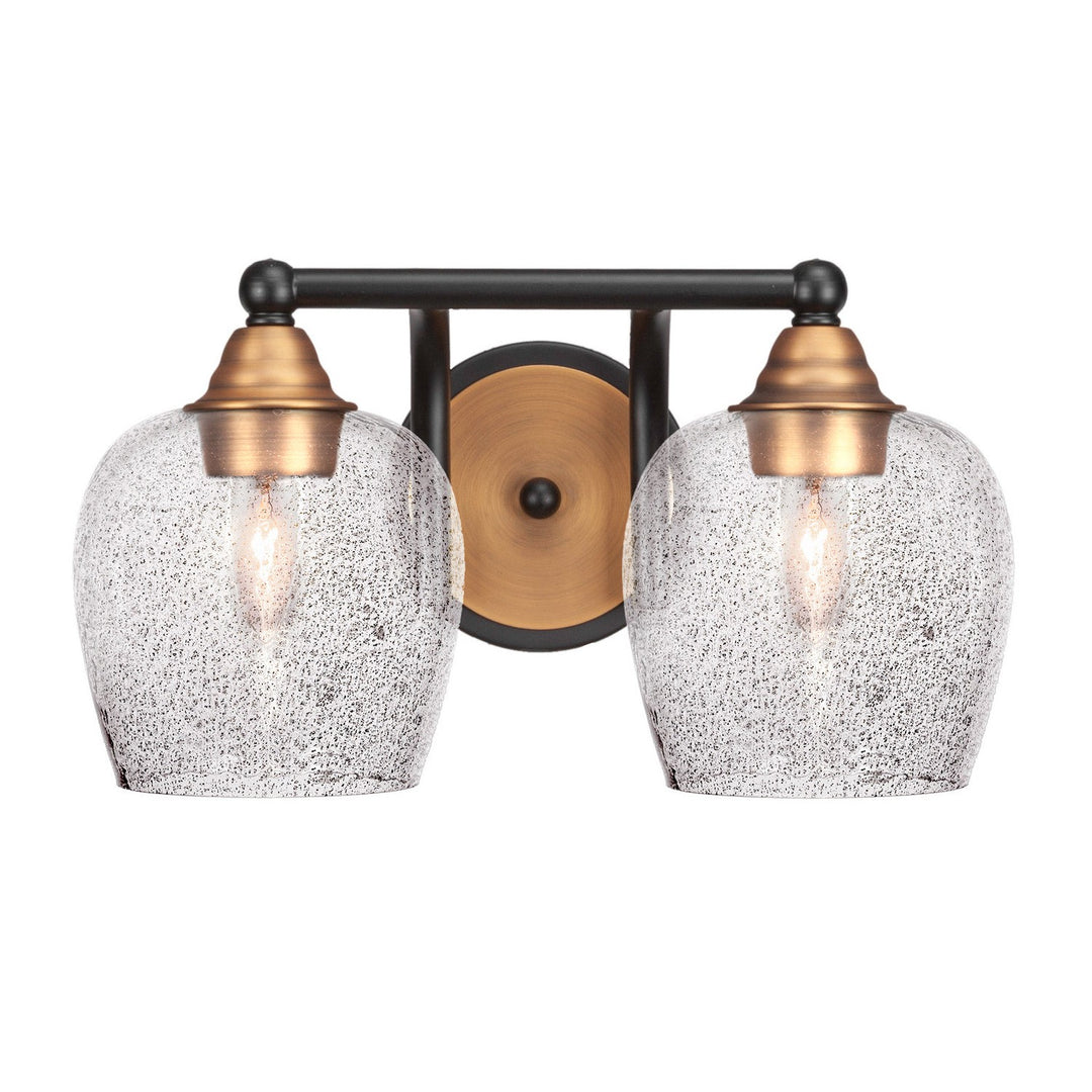 Toltec Paramount 3422-mbbr-4812 Bath Vanity Light 15 in. wide - Matte Black & Brass