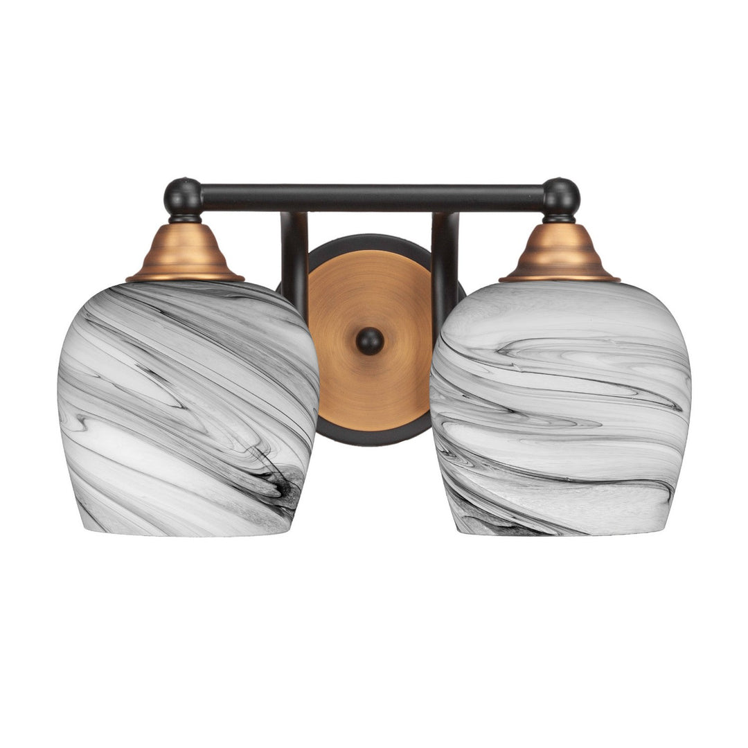 Toltec Paramount 3422-mbbr-4819 Bath Vanity Light 15 in. wide - Matte Black & Brass