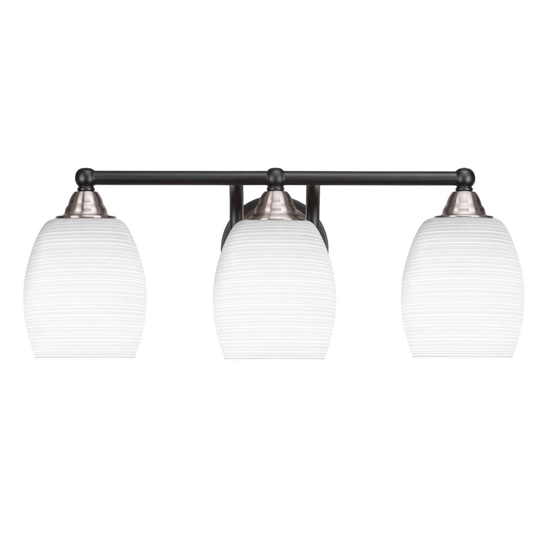 Toltec Paramount 3423-mbbn-4021 Bath Vanity Light 22 in. wide - Matte Black & Brushed Nickel