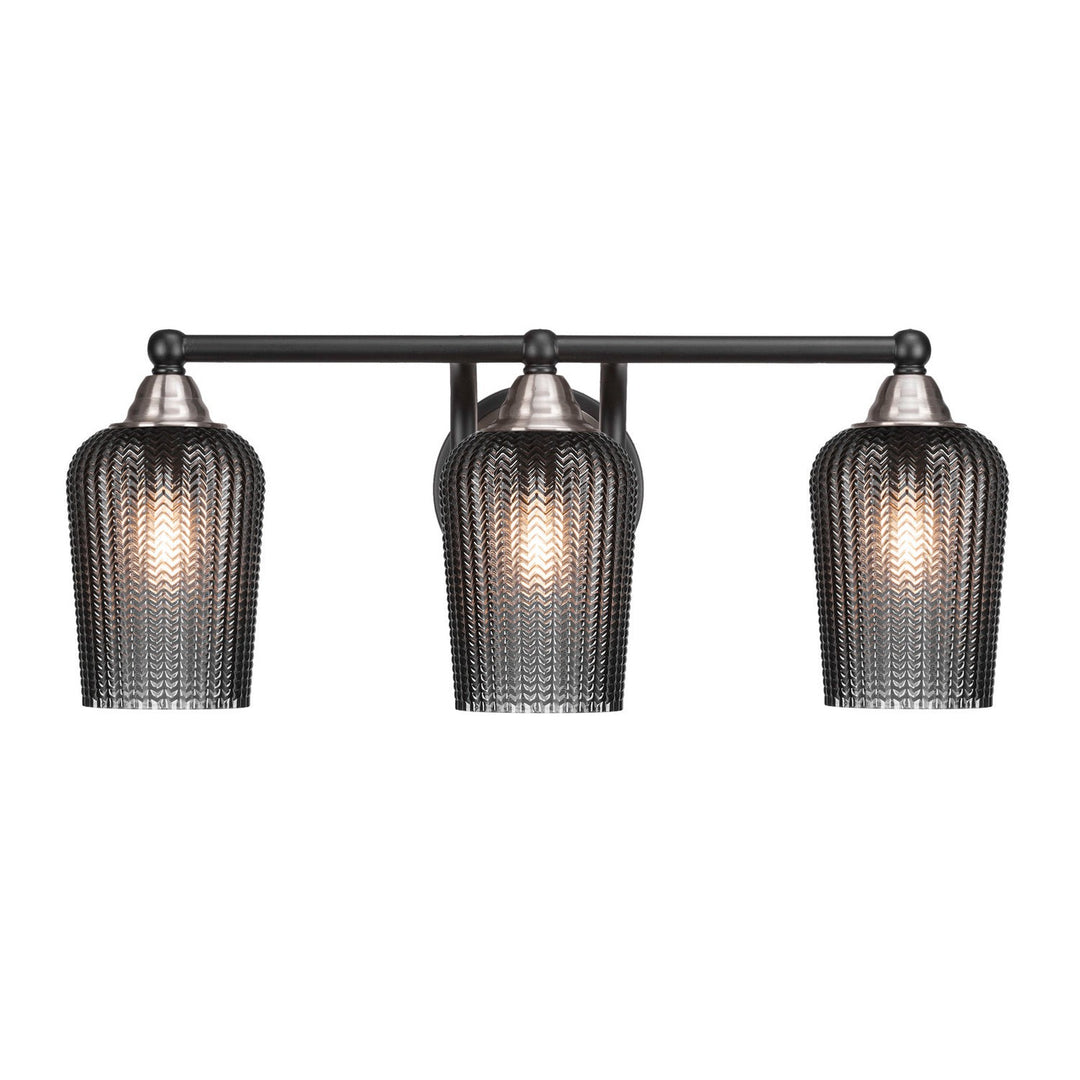 Toltec Paramount 3423-mbbn-4252 Bath Vanity Light 22 in. wide - Matte Black & Brushed Nickel