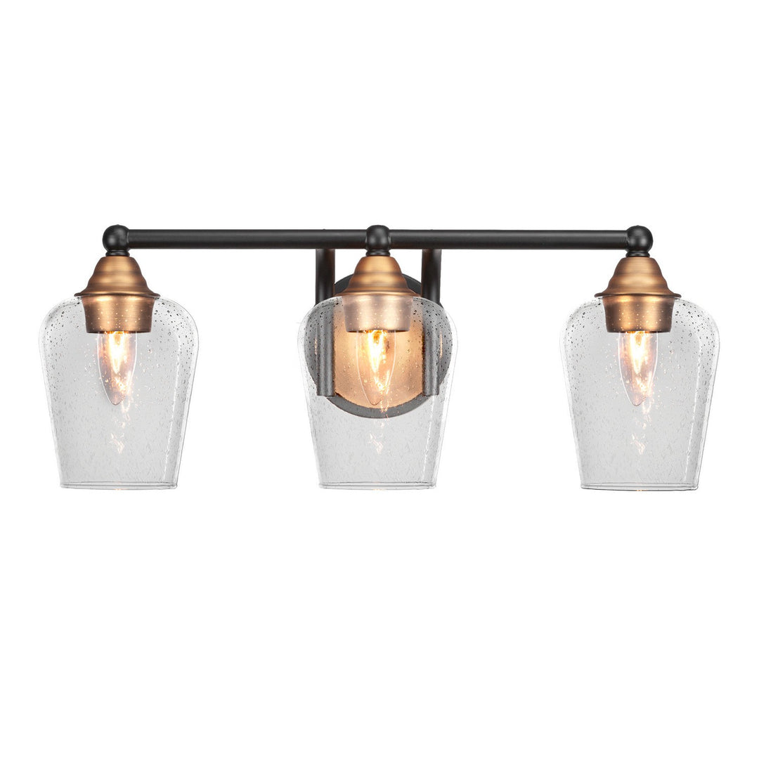 Toltec Paramount 3423-mbbr-210 Bath Vanity Light 22 in. wide - Matte Black & Brass