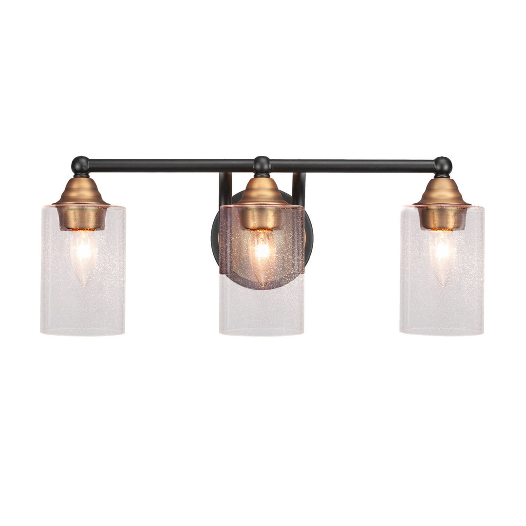 Toltec Paramount 3423-mbbr-300 Bath Vanity Light 21 in. wide - Matte Black & Brass
