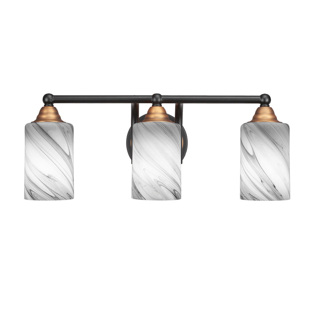 Toltec Paramount 3423-mbbr-3009 Bath Vanity Light 21 in. wide - Matte Black & Brass