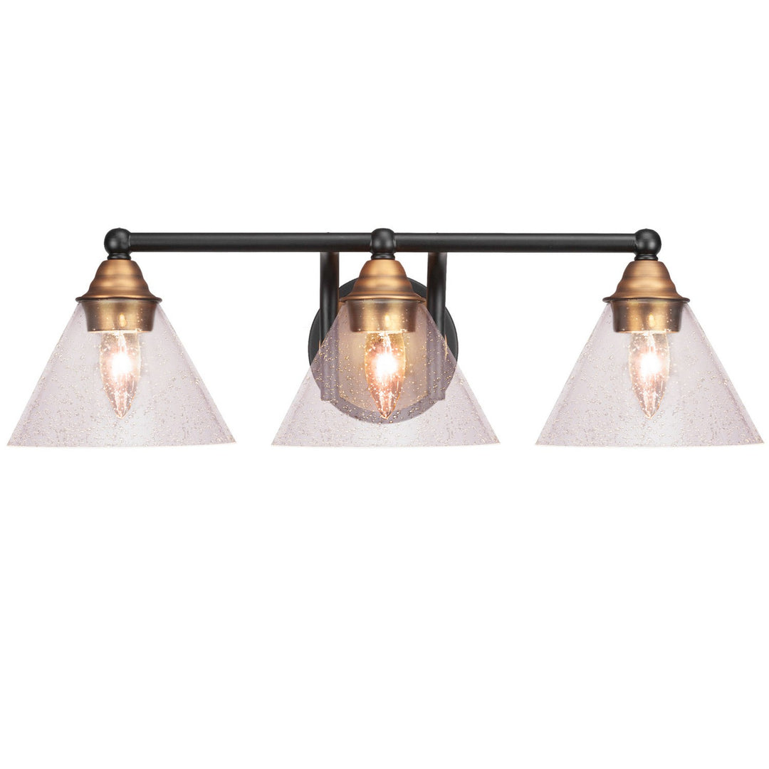 Toltec Paramount 3423-mbbr-302 Bath Vanity Light 24 in. wide - Matte Black & Brass