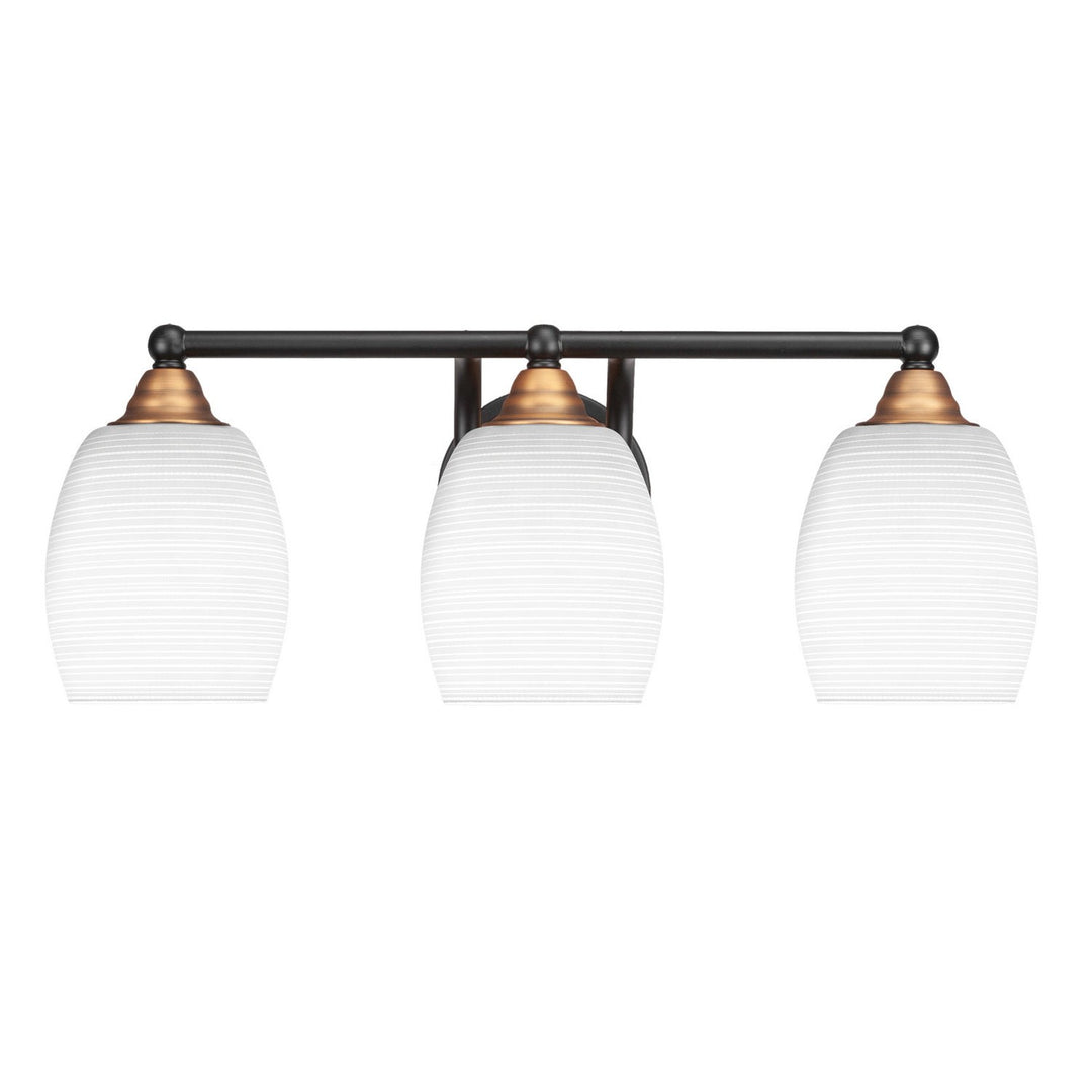 Toltec Paramount 3423-mbbr-4021 Bath Vanity Light 22 in. wide - Matte Black & Brass
