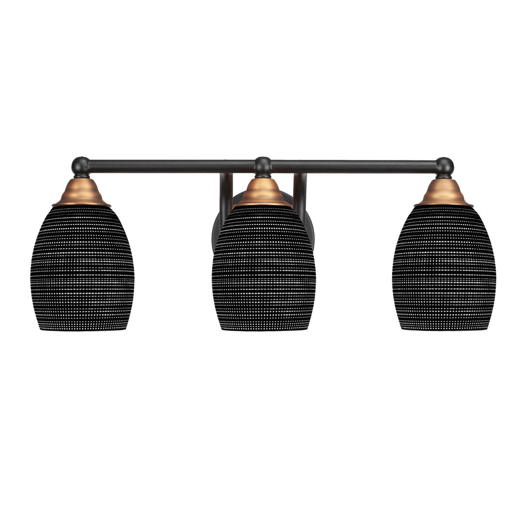 Toltec Paramount 3423-mbbr-4029 Bath Vanity Light 22 in. wide - Matte Black & Brass