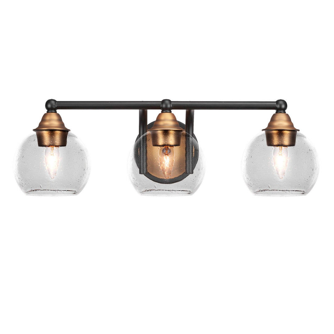 Toltec Paramount 3423-mbbr-4100 Bath Vanity Light 23 in. wide - Matte Black & Brass
