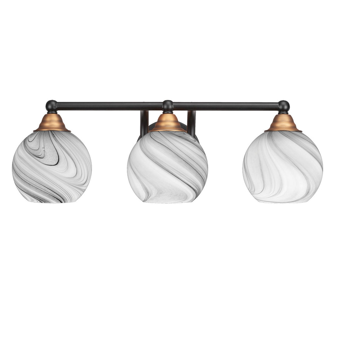 Toltec Paramount 3423-mbbr-4109 Bath Vanity Light 23 in. wide - Matte Black & Brass