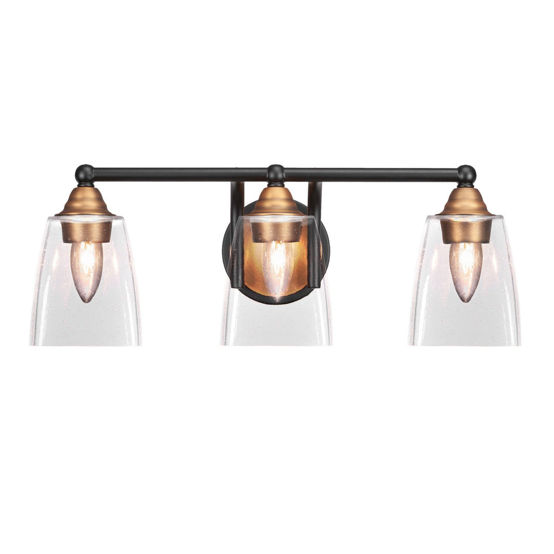 Toltec Paramount 3423-mbbr-461 Bath Vanity Light 21 in. wide - Matte Black & Brass