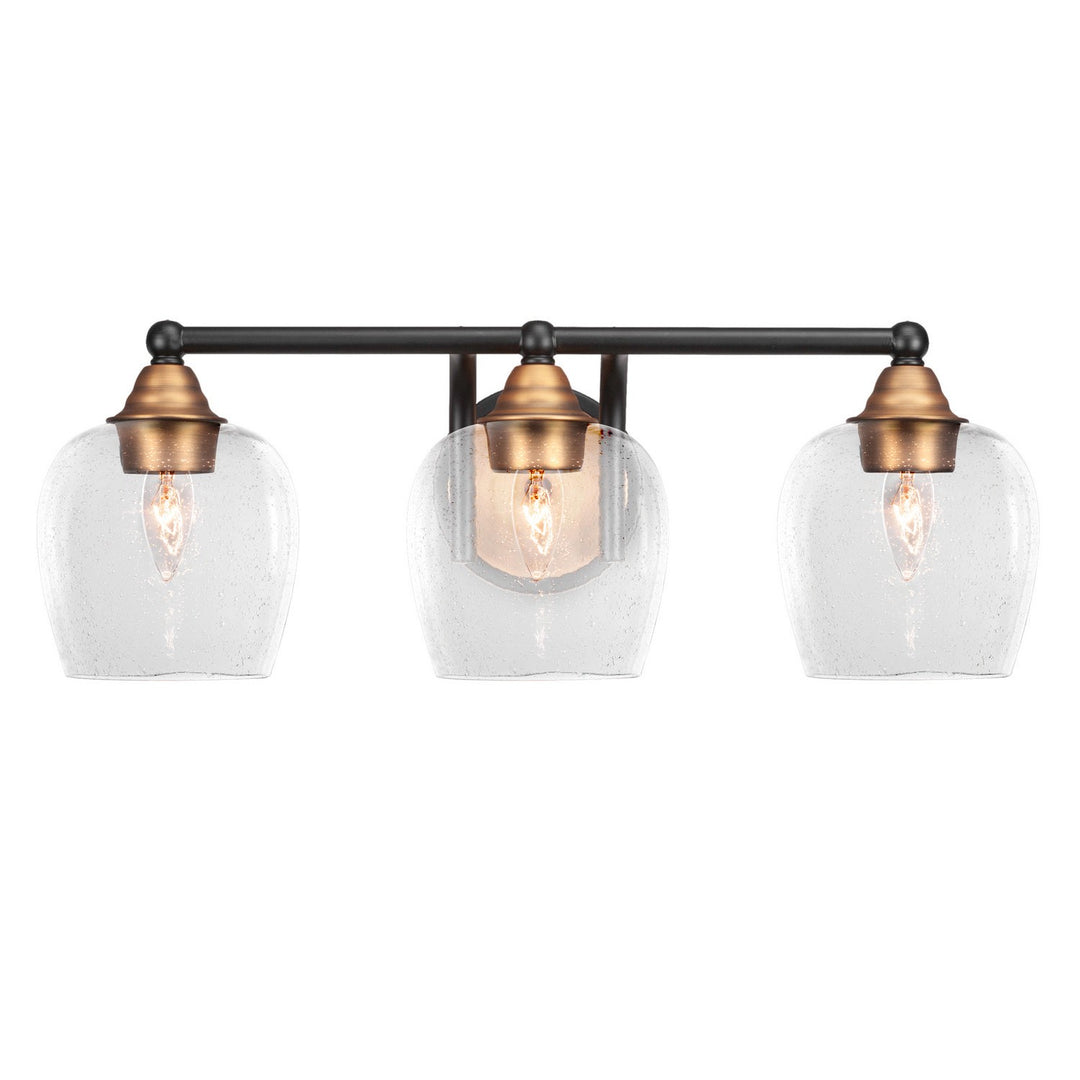 Toltec Paramount 3423-mbbr-4810 Bath Vanity Light 23 in. wide - Matte Black & Brass