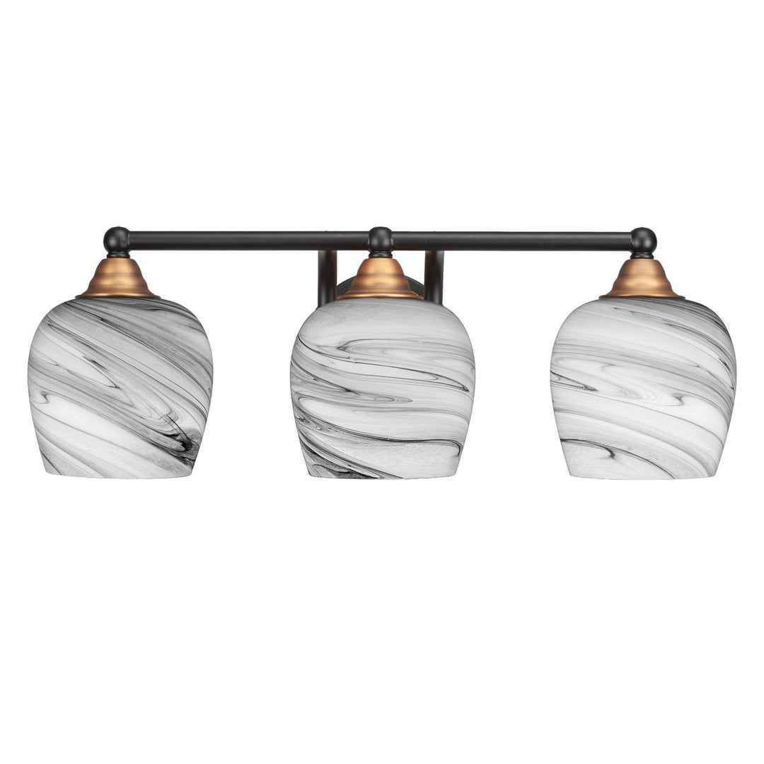Toltec Paramount 3423-mbbr-4819 Bath Vanity Light 23 in. wide - Matte Black & Brass