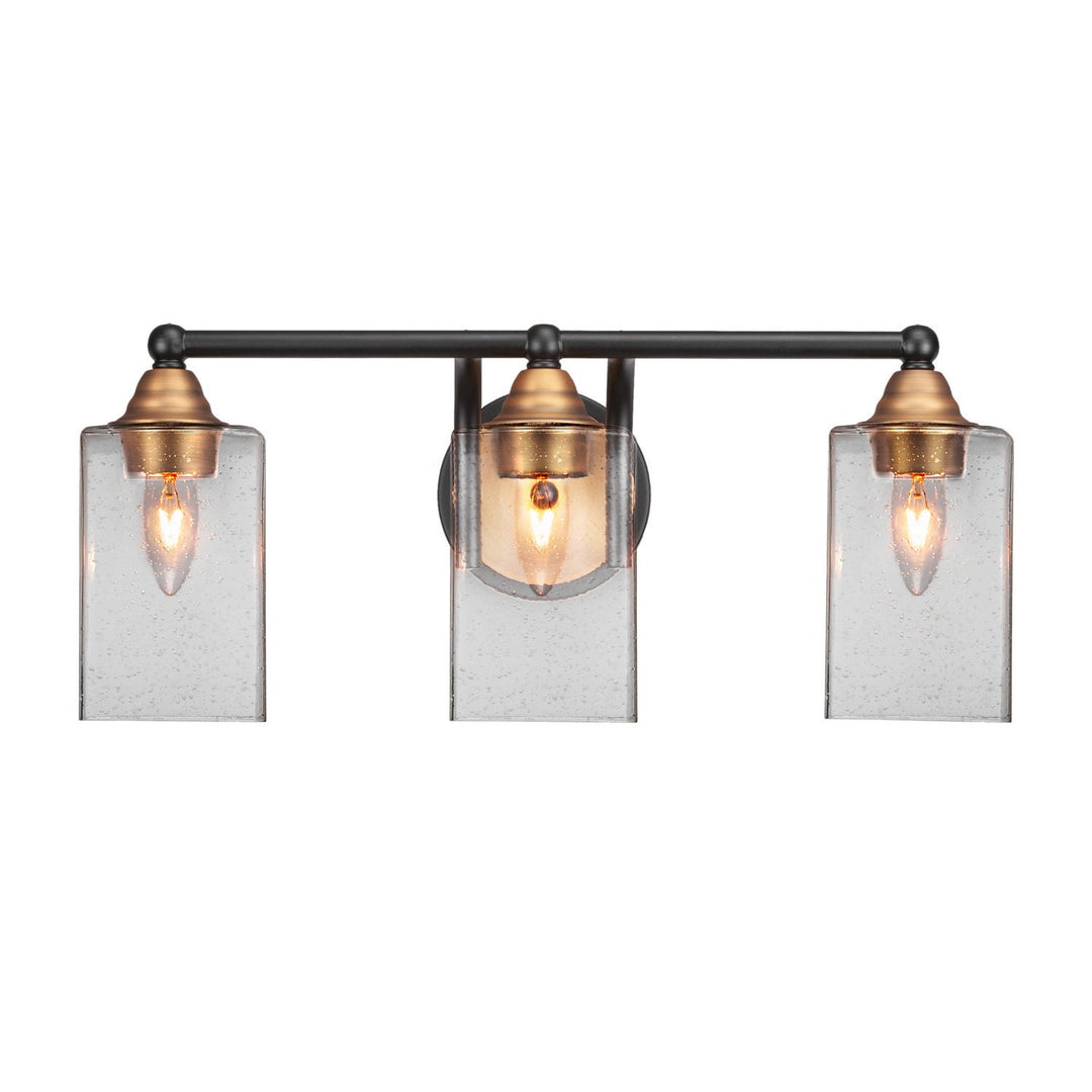 Toltec Paramount 3423-mbbr-530 Bath Vanity Light 21 in. wide - Matte Black & Brass