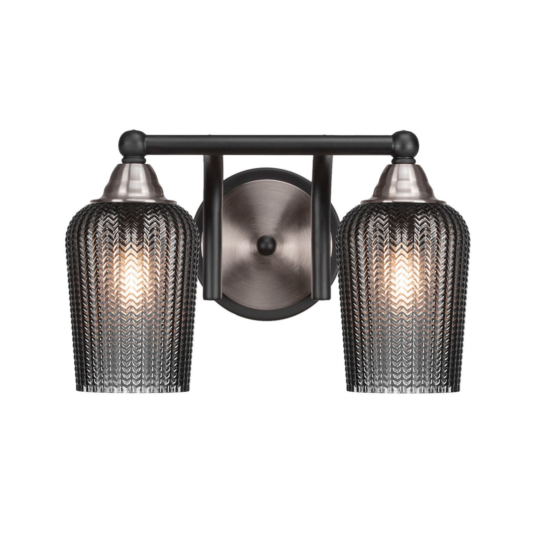 Toltec Paramount 3422-mbbn-4252 Bath Vanity Light 14 in. wide - Matte Black & Brushed Nickel