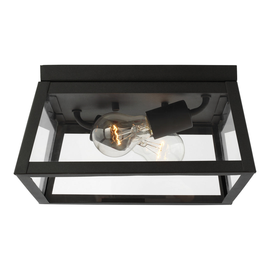 Visual Comfort Studio 7848402-12 Founders Two Light Outdoor Flush Mount Outdoor Black