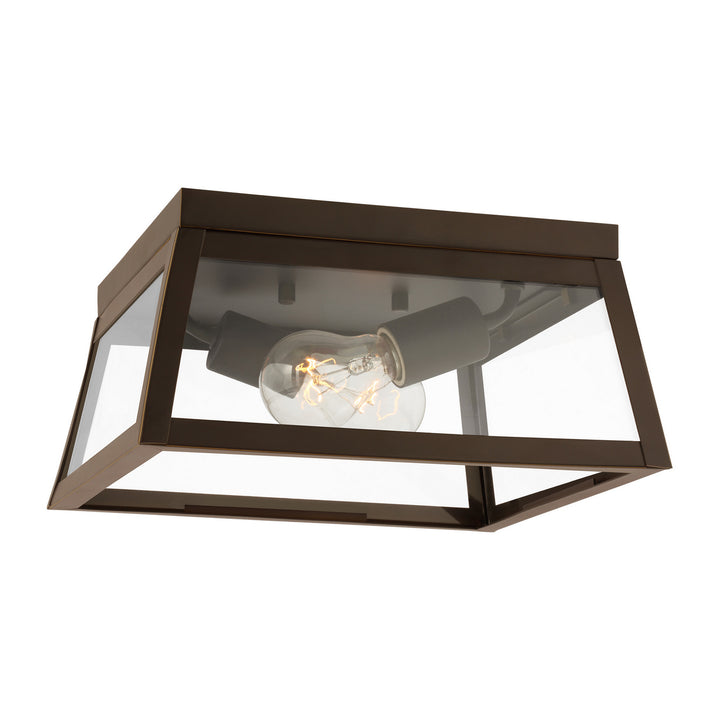 Visual Comfort Studio 7848402-71 Founders Two Light Outdoor Flush Mount Outdoor Bronze / Dark