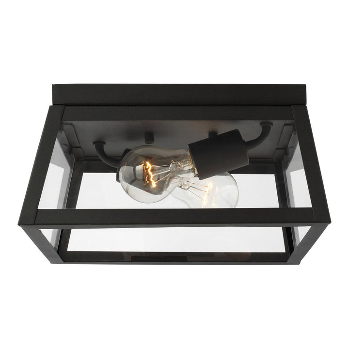 Visual Comfort Studio 7848402EN3-12 Founders Two Light Outdoor Flush Mount Outdoor Black
