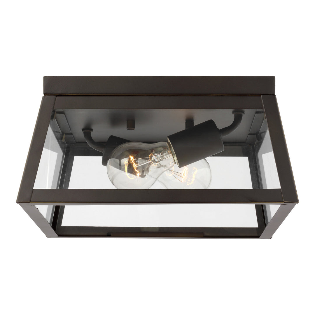 Visual Comfort Studio 7848402EN3-71 Founders Two Light Outdoor Flush Mount Outdoor Bronze / Dark