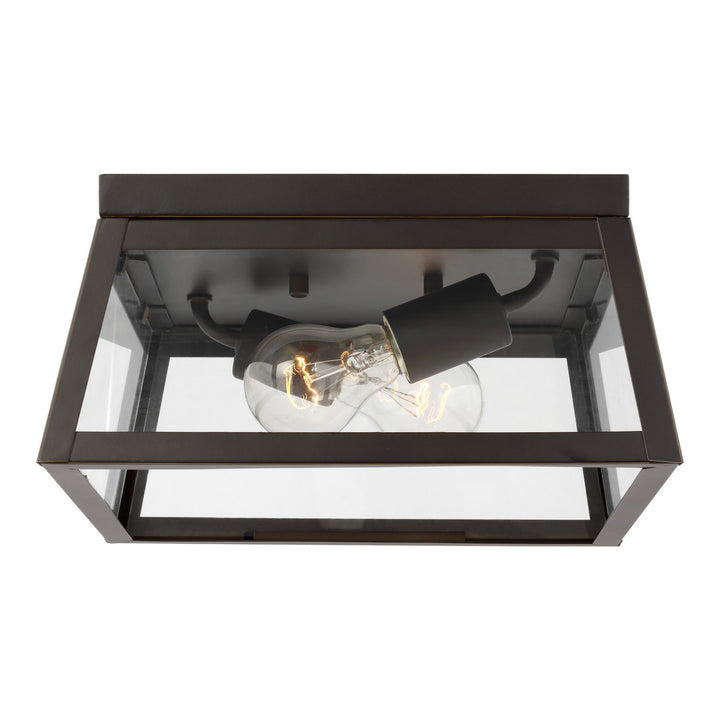 Visual Comfort Studio 7848402EN3-71 Founders Two Light Outdoor Flush Mount Outdoor Bronze / Dark