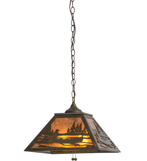 Meyda Tiffany Canoe At Lake 116147 Pendant Light - Antique Copper