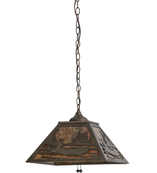 Meyda Tiffany Canoe At Lake 116147 Pendant Light - Antique Copper