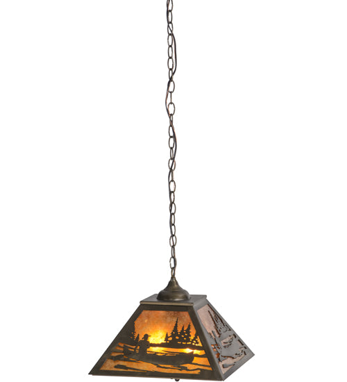 Meyda Tiffany Canoe At Lake 116147 Pendant Light - Antique Copper