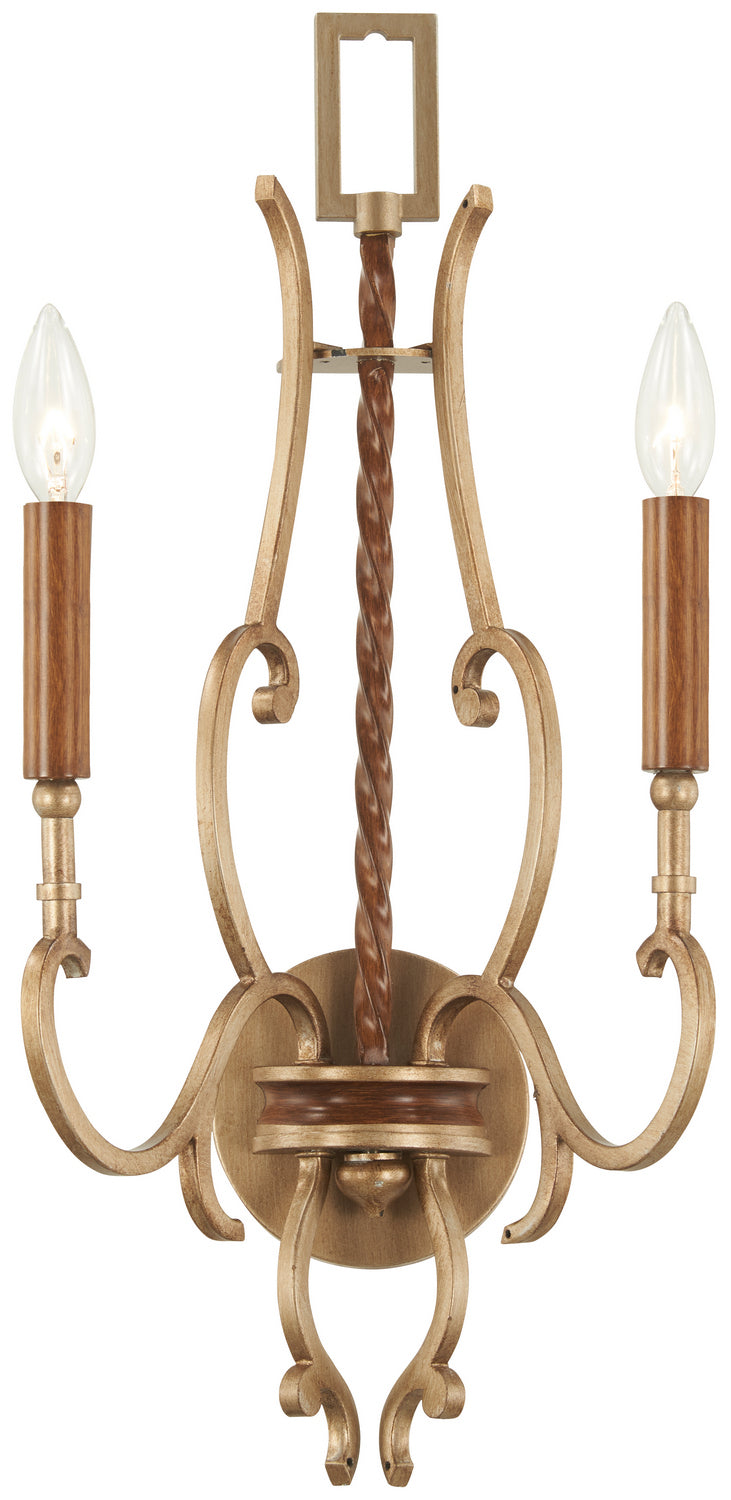Metropolitan Magnolia Manor N6550-690 Wall Light - Pale Gold W/ Distressed Bronze